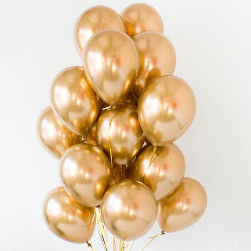 Golden Metallic Latex Chrome Premium Quality Balloons