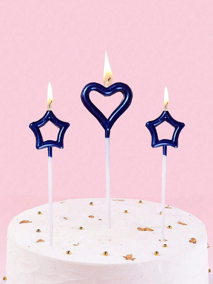 Heart Star Shape Cake Topper Candle Piece
