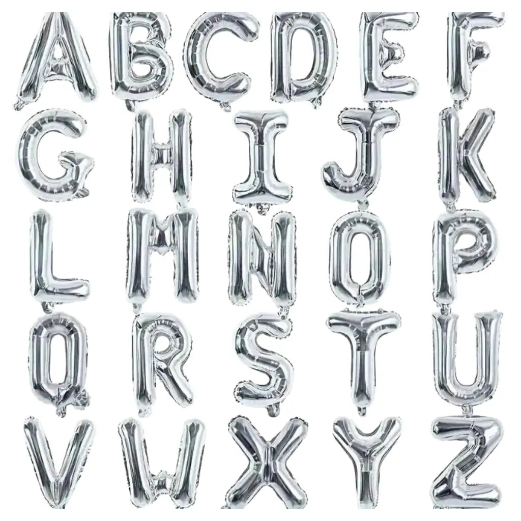 Silver Alphabet Foil Balloon For Birthday, Anniversary, Bridal Shower Celebration and Decoration