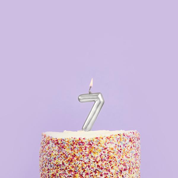 Silver Numbers Candles For Birthday, Anniversary Cake Decoration and Celebration
