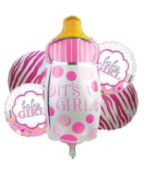 ITS A GIRL Theme Foil Balloon Foil Balloon Set of -5 Piece For Birthday Day Party