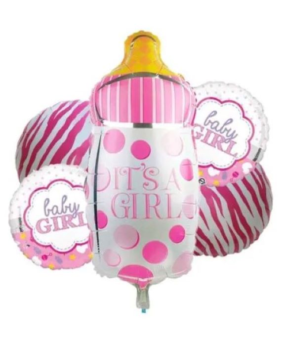 ITS A GIRL Theme Foil Balloon Foil Balloon Set of -5 Piece For Birthday Day Party
