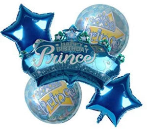 Prince Theme Foil Balloon Foil Balloon Set of -5 Piece For Birthday Day Party