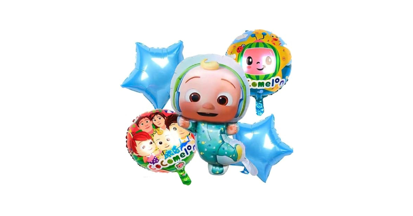 Cocomelon Theme Foil Balloon Foil Balloon Set of -5 Piece For Birthday Day Party