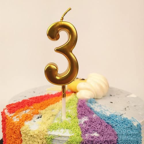 Golden Numbers Candles For Birthday, Anniversary Cake Decoration and Celebration