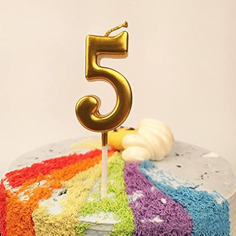 Golden Numbers Candles For Birthday, Anniversary Cake Decoration and Celebration