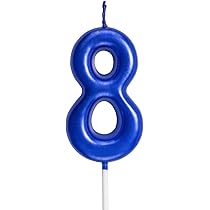 Blue Numbers Candles For Birthday, Anniversary Cake Decoration and Celebration