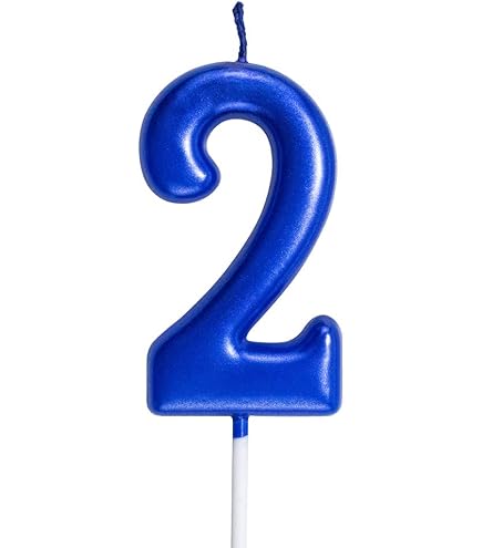 Blue Numbers Candles For Birthday, Anniversary Cake Decoration and Celebration