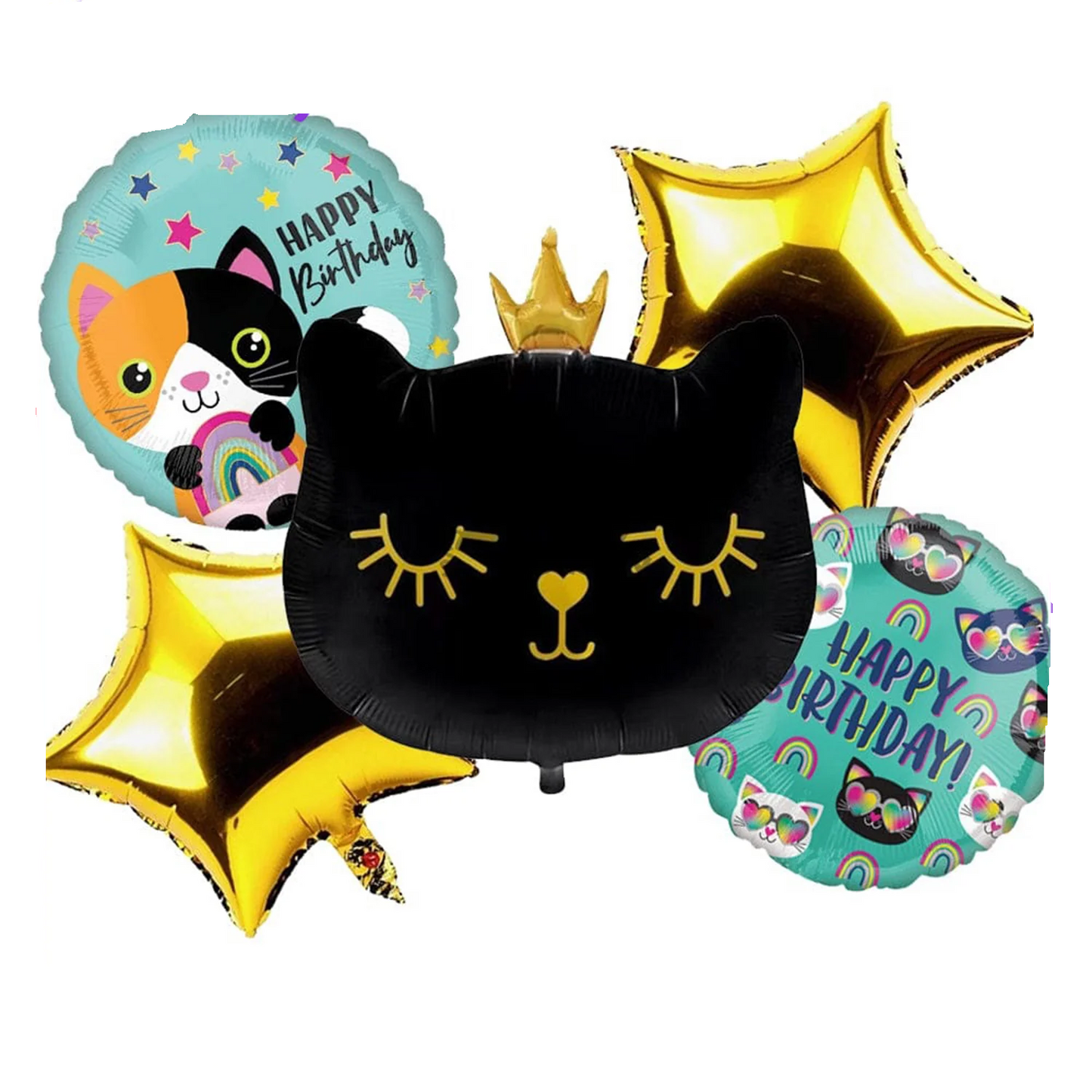 Happy Birthday Black Cat Foil Balloons For Theme Based Birthday Party Decoration and Celebration