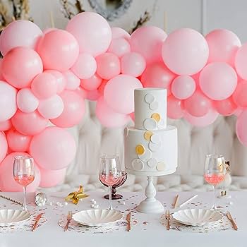 Pink Pastel Macaron Balloons Birthday Wedding Baby Shower Party Decoration