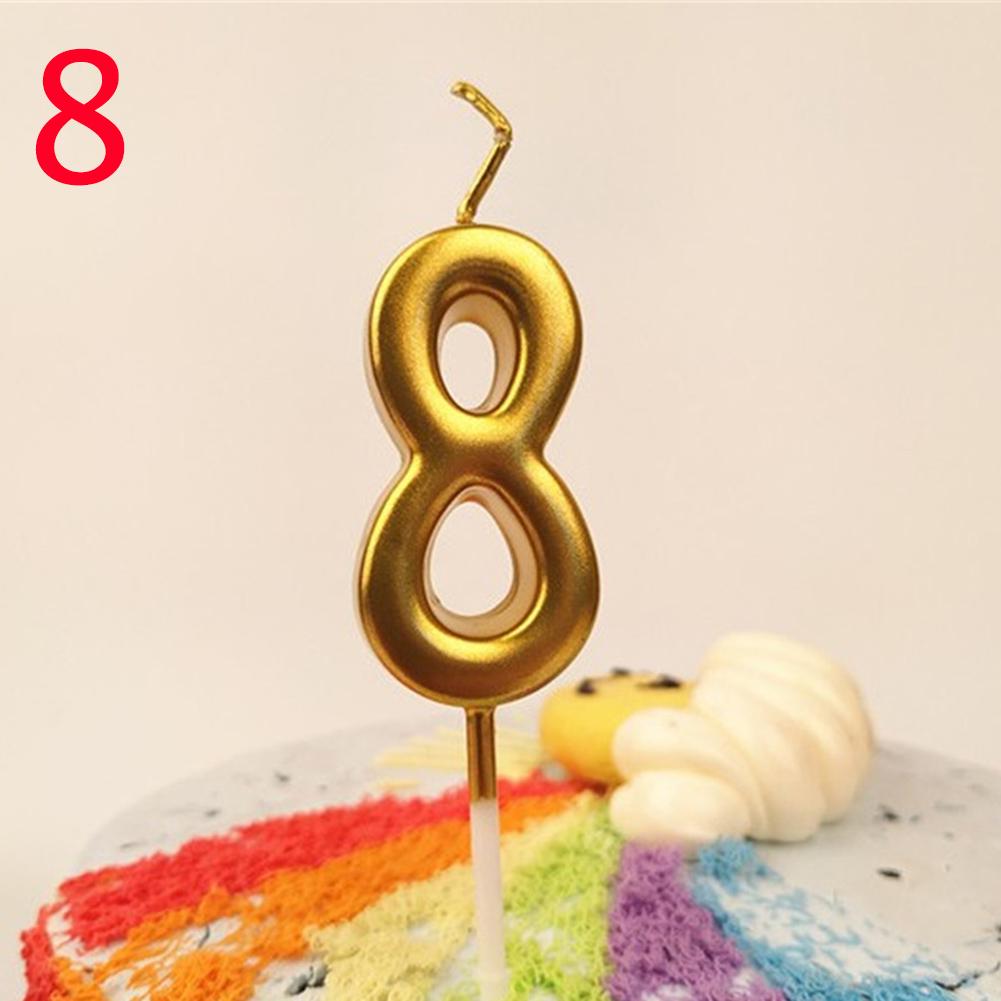 Golden Numbers Candles For Birthday, Anniversary Cake Decoration and Celebration