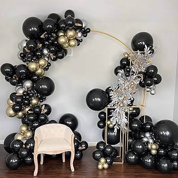 Black Balloons Latex Party Balloons, 12Inches balloons for Birthday Decorations, Weddings, Baby Shower, Balloon Modelling, Balloon Arch Decorations