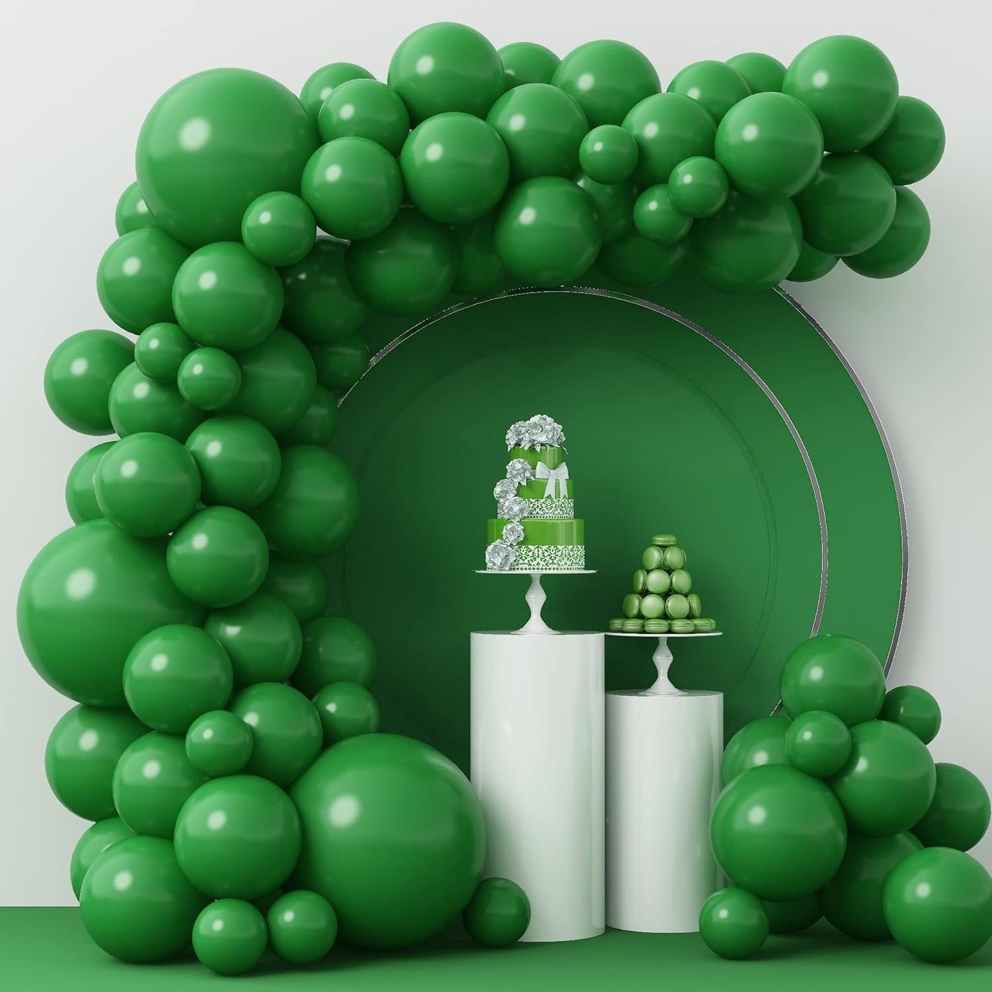 Dark Green Balloons Latex Party Balloons, 12Inches balloons for Birthday Decorations, Weddings, Baby Shower, Balloon Modelling, Balloon Arch Decorations