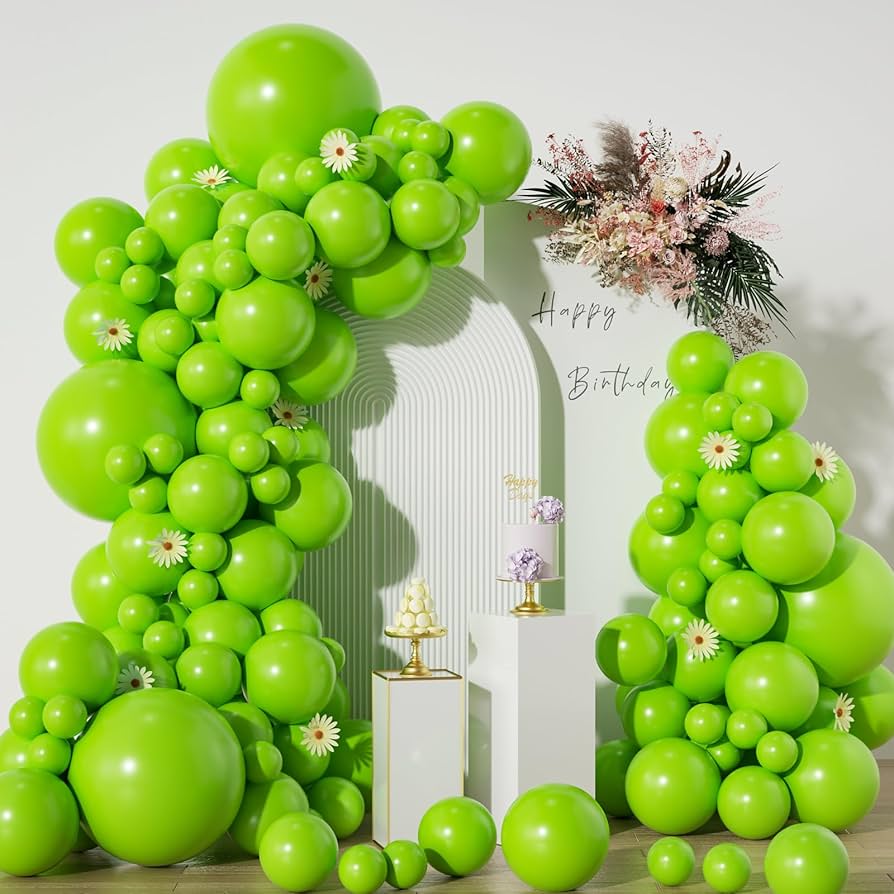 Light Green Balloons Latex Party Balloons, 12Inches balloons for Birthday Decorations, Weddings, Baby Shower, Balloon Modelling, Balloon Arch Decorations