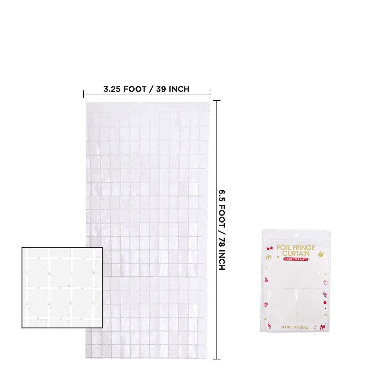 Small Square Shaped Foil Curtains for Party Decoration and Celebration