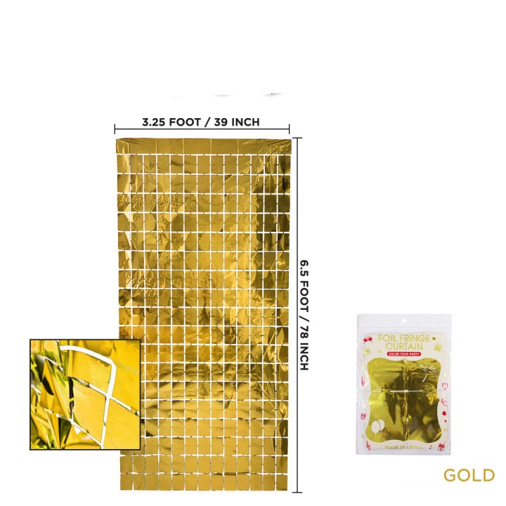 Small Square Shaped Foil Curtains for Party Decoration and Celebration