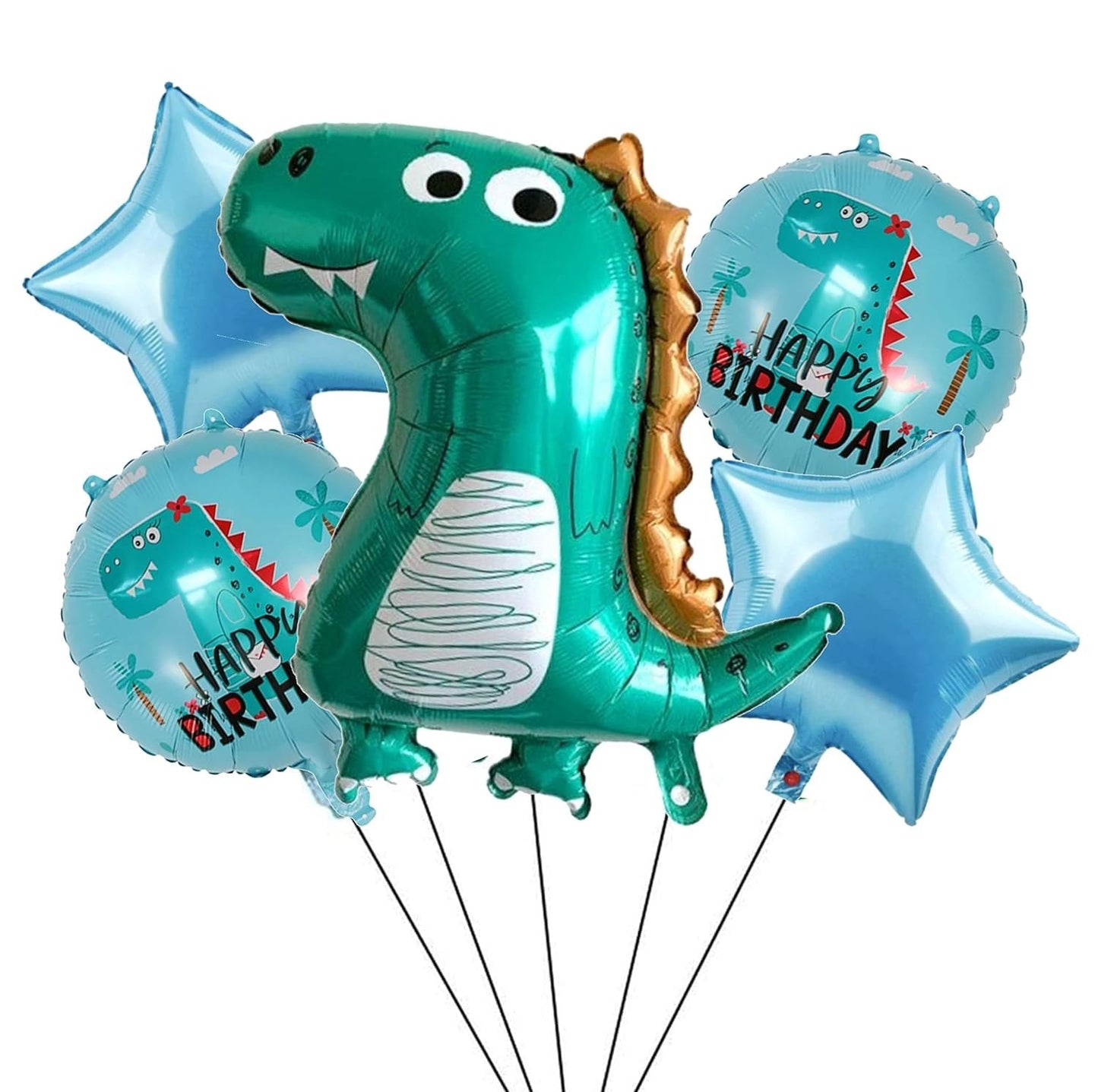 Dinosaur Dino Theme Foil Balloon Foil Balloon Set of -5 Piece For Birthday Day Party