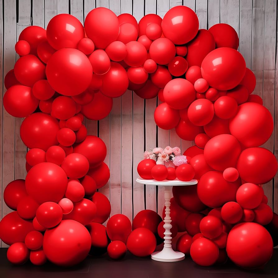 Red Balloons Latex Party Balloons, 12Inches balloons for Birthday Decorations, Weddings, Baby Shower, Balloon Modelling, Balloon Arch Decorations