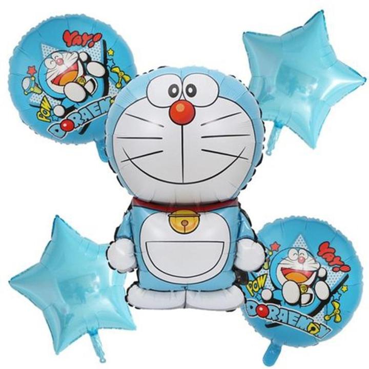 Doremeon Theme Foil Balloon Foil Balloon Set of -5 Piece For Birthday Day Party