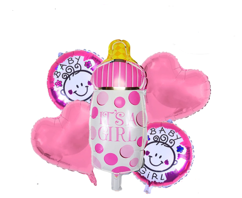 ITS A GIRL Theme Foil Balloon Foil Balloon Set of -5 Piece For Birthday Day Party
