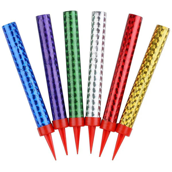 Birthday Sparkling Candles - Pack of 6 (Multi Color) - 10Cm 20Cm 30 Cm