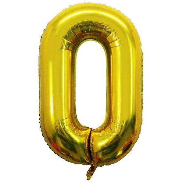 Golden Number ( 0 - 9 ) Foil Balloon For Birthday, Anniversary, Bridal Shower Celebration and Decoration
