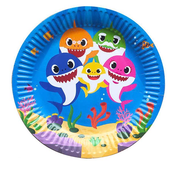 Baby Shark Birthday Party Paper Plates For Themed Cake Paper Dessert Party Supplies and Decorations