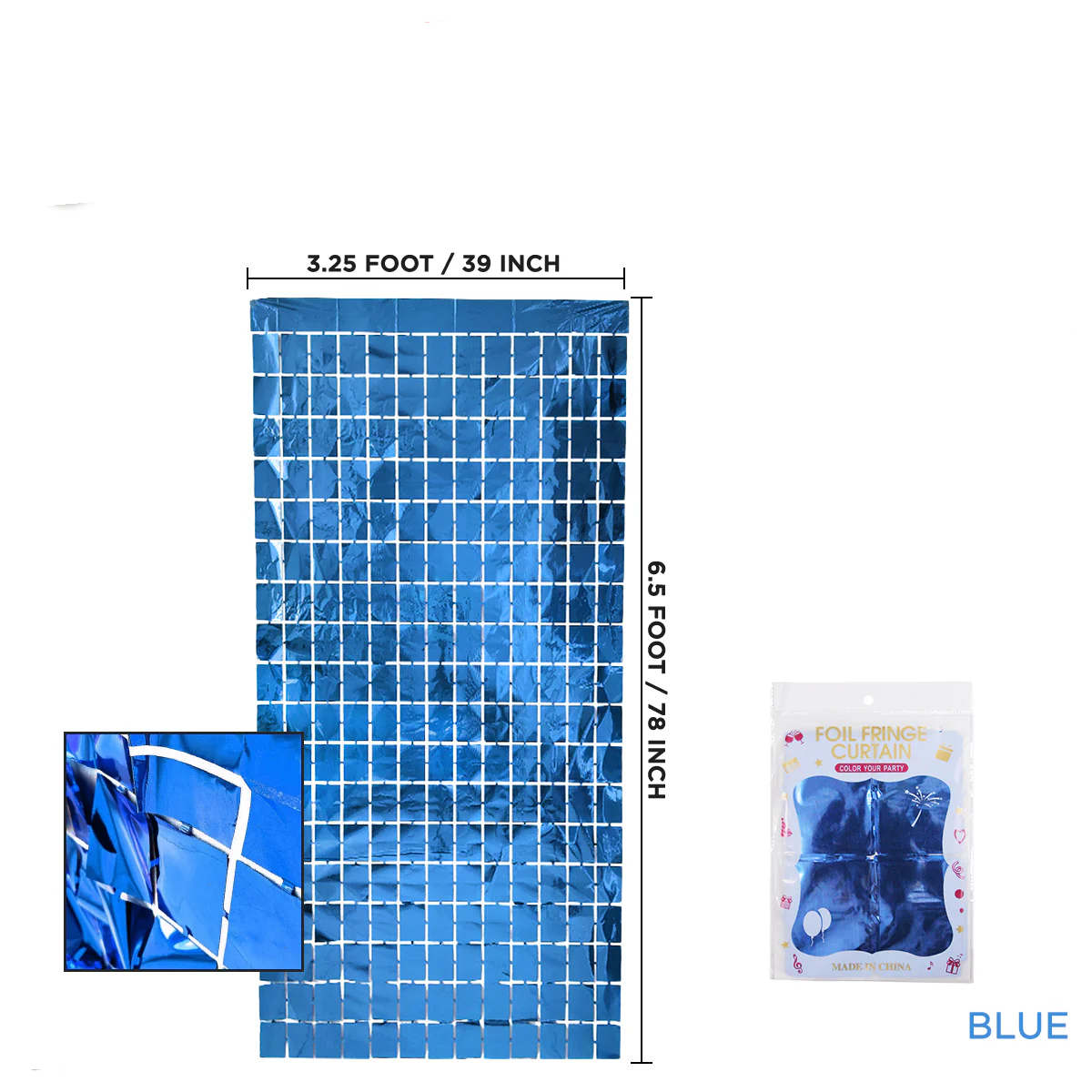 Small Square Shaped Foil Curtains for Party Decoration and Celebration