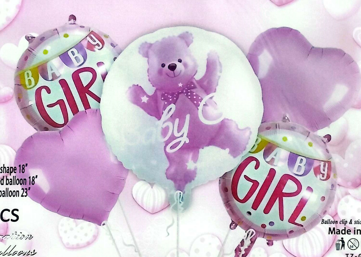 Baby Girl Theme Foil Balloon Foil Balloon Set of -5 Piece For Birthday Day Party