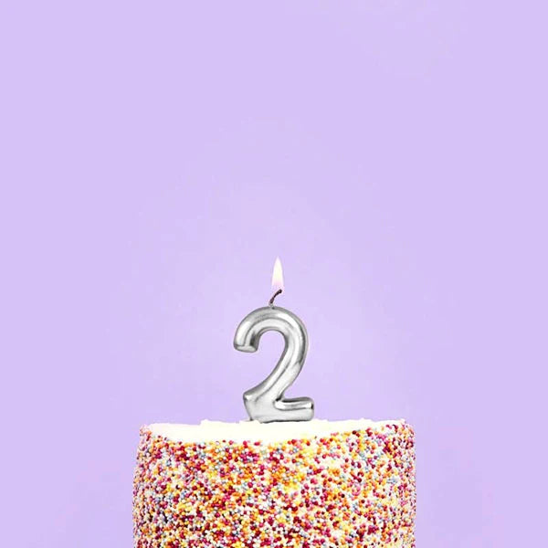Silver Numbers Candles For Birthday, Anniversary Cake Decoration and Celebration