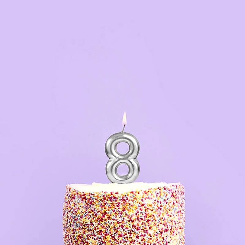 Silver Numbers Candles For Birthday, Anniversary Cake Decoration and Celebration