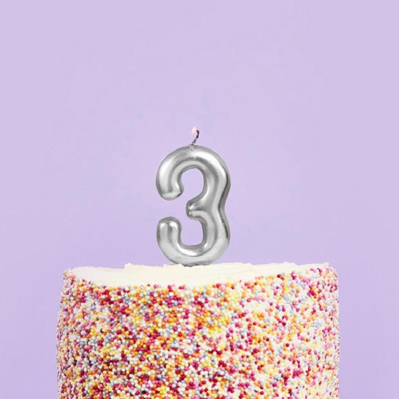 Silver Numbers Candles For Birthday, Anniversary Cake Decoration and Celebration