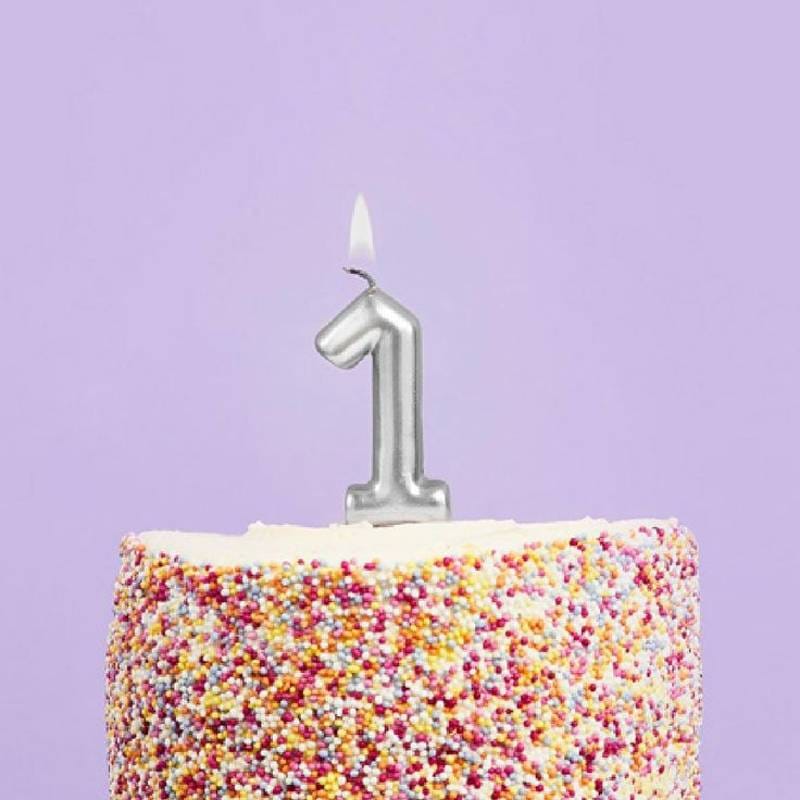 Silver Numbers Candles For Birthday, Anniversary Cake Decoration and Celebration