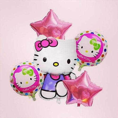 HELLO KITTY Foil Balloon Cartoon Foil Balloon Set of -5 Piece For Birthday Day Party