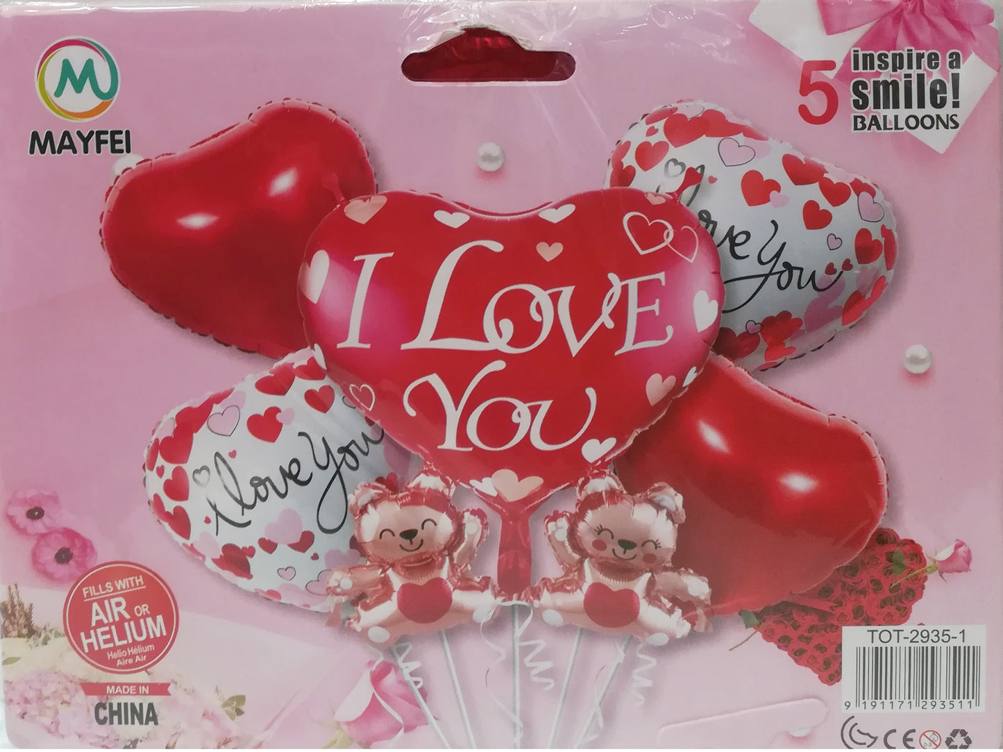 Love 5 Piece Foil Balloon Set Perfect Best for Romantic Celebrations And Decoration