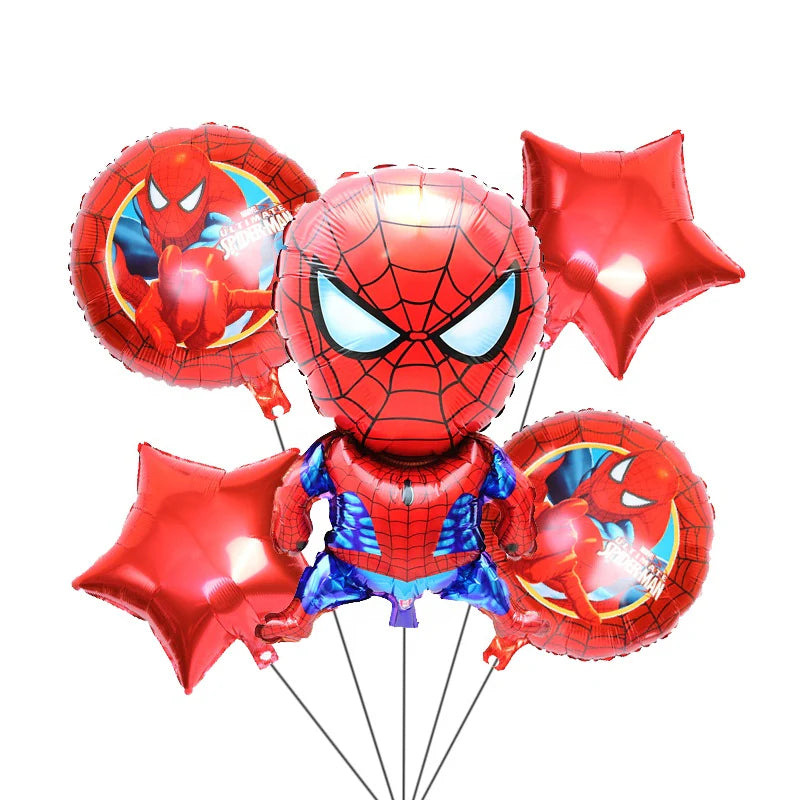 Spiderman Theme Foil Balloon Foil Balloon Set of -5 Piece For Birthday Day Party