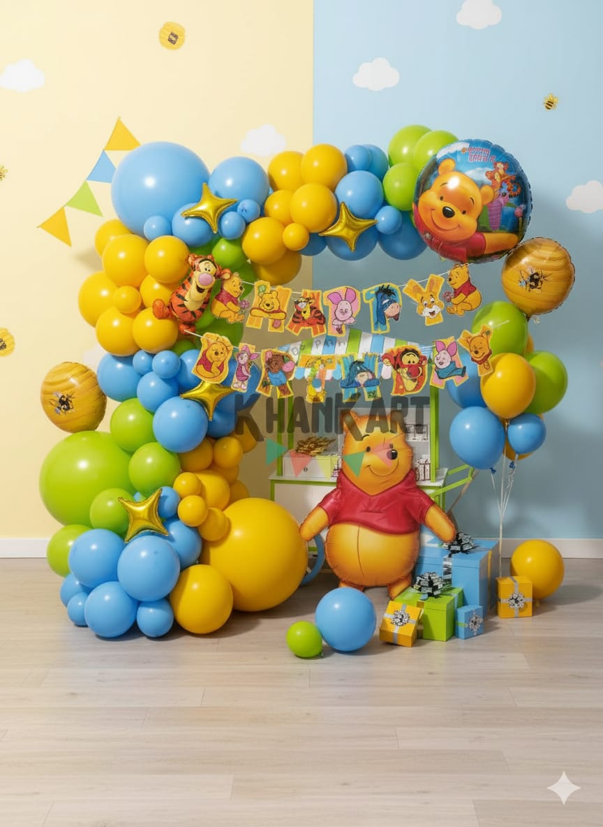 Bear Happy Birthday Theme Foil Balloon Theme Decoration and Celebration
