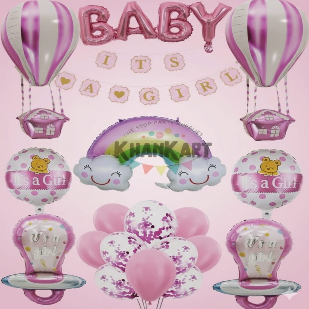 Its A Girl Balloon Theme Set For Party Decoration
