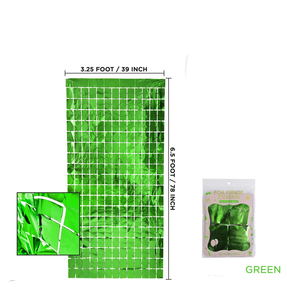 Small Square Shaped Foil Curtains for Party Decoration and Celebration
