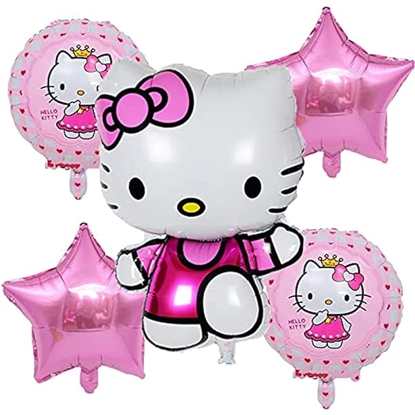 HELLO KITTY Foil Balloon Cartoon Foil Balloon Set of -5 Piece For Birthday Day Party