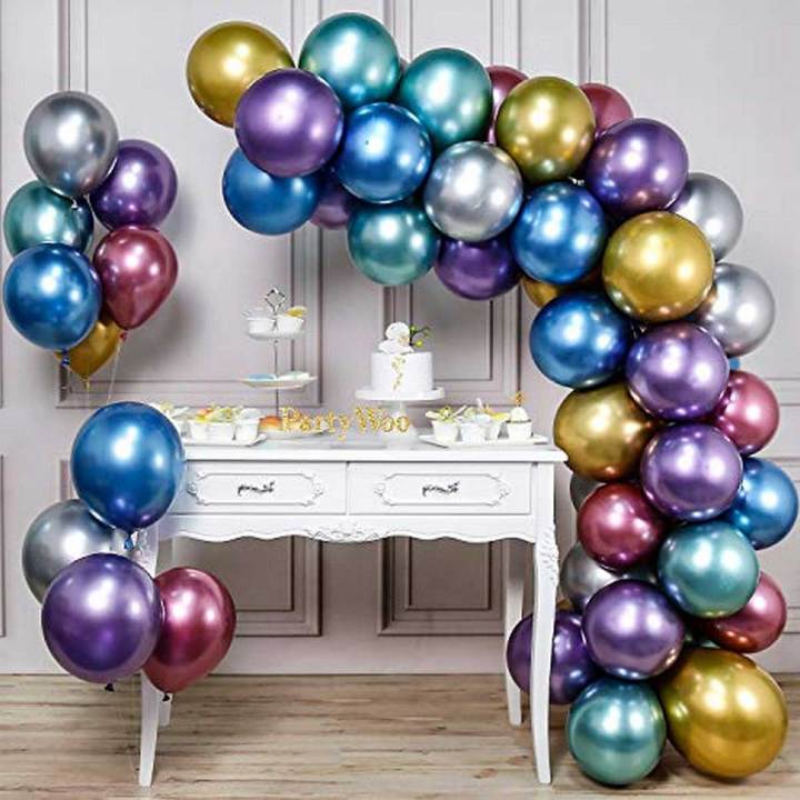 Metallic Multi Color Latex Chrome Premium Quality Balloons