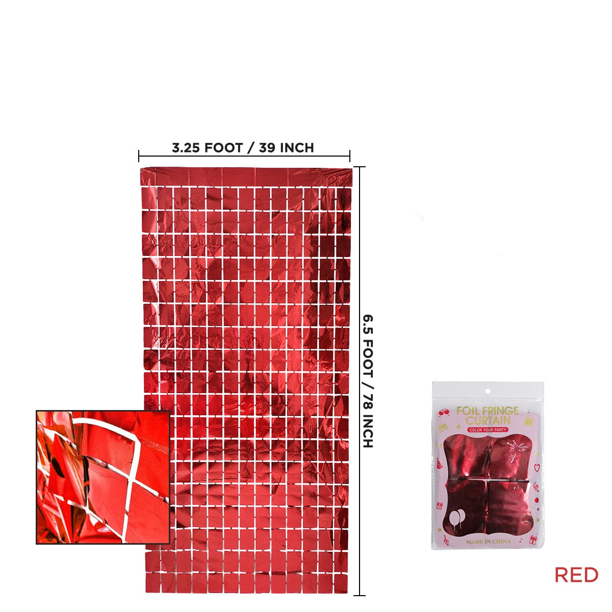 Small Square Shaped Foil Curtains for Party Decoration and Celebration