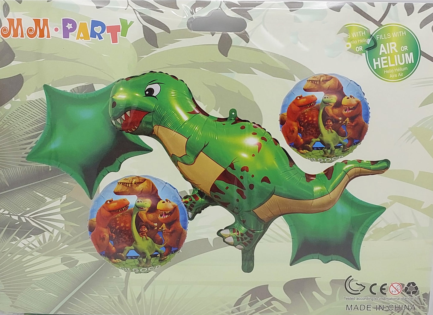 Green Dinosaur Theme Foil Balloon Foil Balloon Set of -5 Piece For Birthday Day Party
