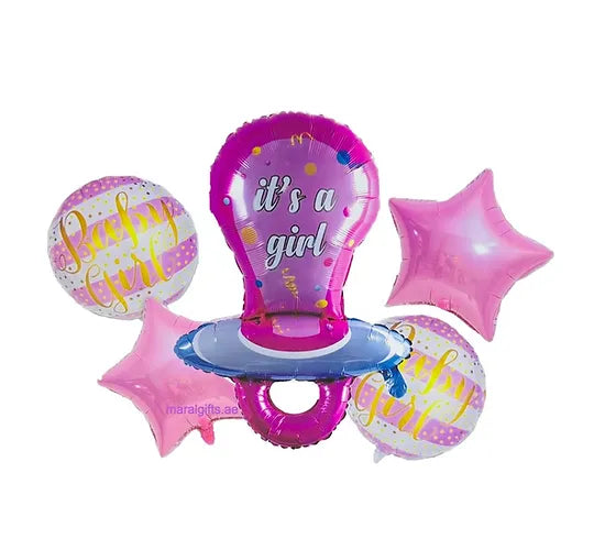 Its A Girl Theme Foil Balloon Foil Balloon Set of -5 Piece For Birthday Day Party