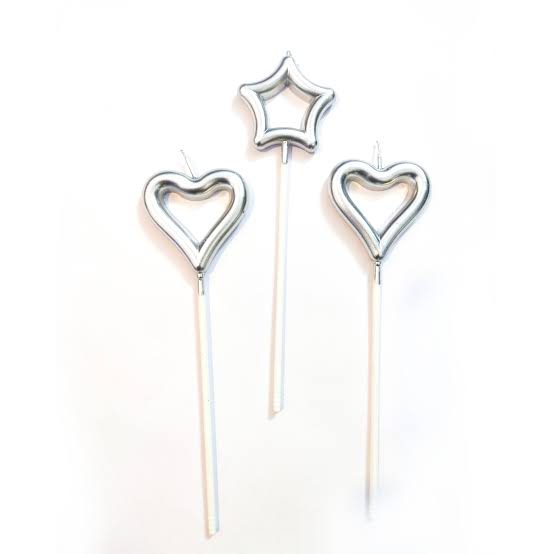 Heart Star Shape Cake Topper Candle Piece