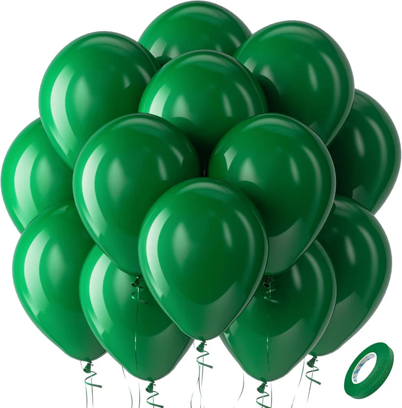 Dark Green Balloons Latex Party Balloons, 12Inches balloons for Birthday Decorations, Weddings, Baby Shower, Balloon Modelling, Balloon Arch Decorations