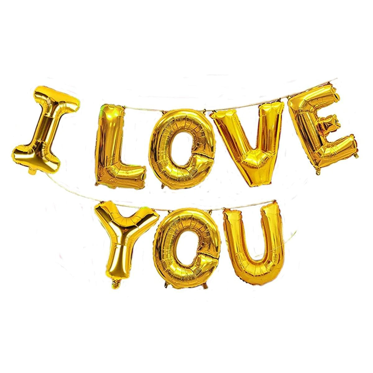 I Love You Foil Balloons for Anniversary, Engagement, Wedding Event Decoration