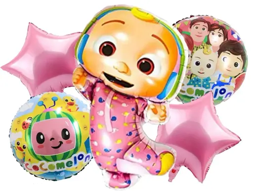 Cocomelon Theme Foil Balloon Foil Balloon Set of -5 Piece For Birthday Day Party