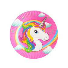 Unicorn Birthday Party Paper Plates For Themed Cake Paper Dessert Party Supplies and Decorations