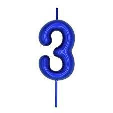 Blue Numbers Candles For Birthday, Anniversary Cake Decoration and Celebration